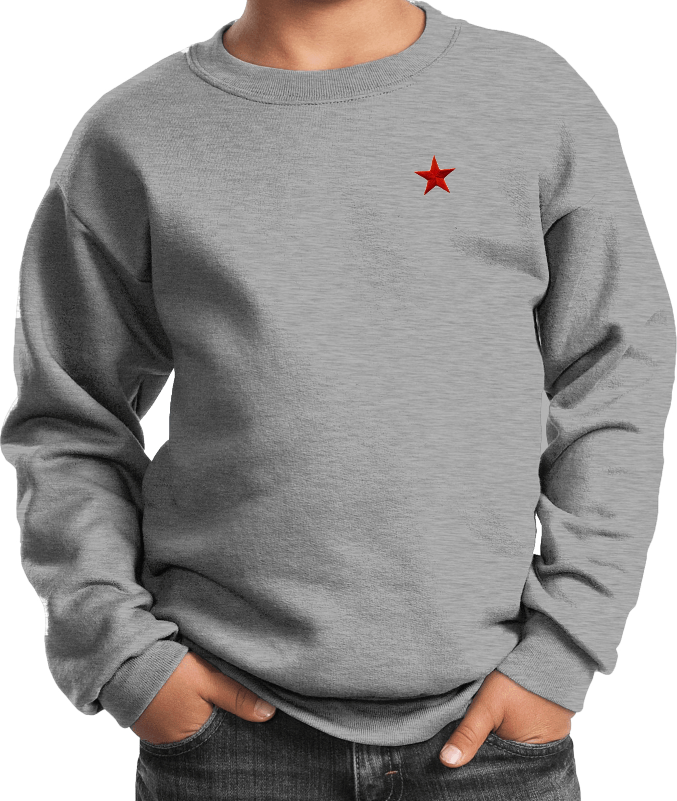 Buy Cool Shirts Red Star Patch Pocket Print Youth Kids Sweatshirt - Picture 3 of 17