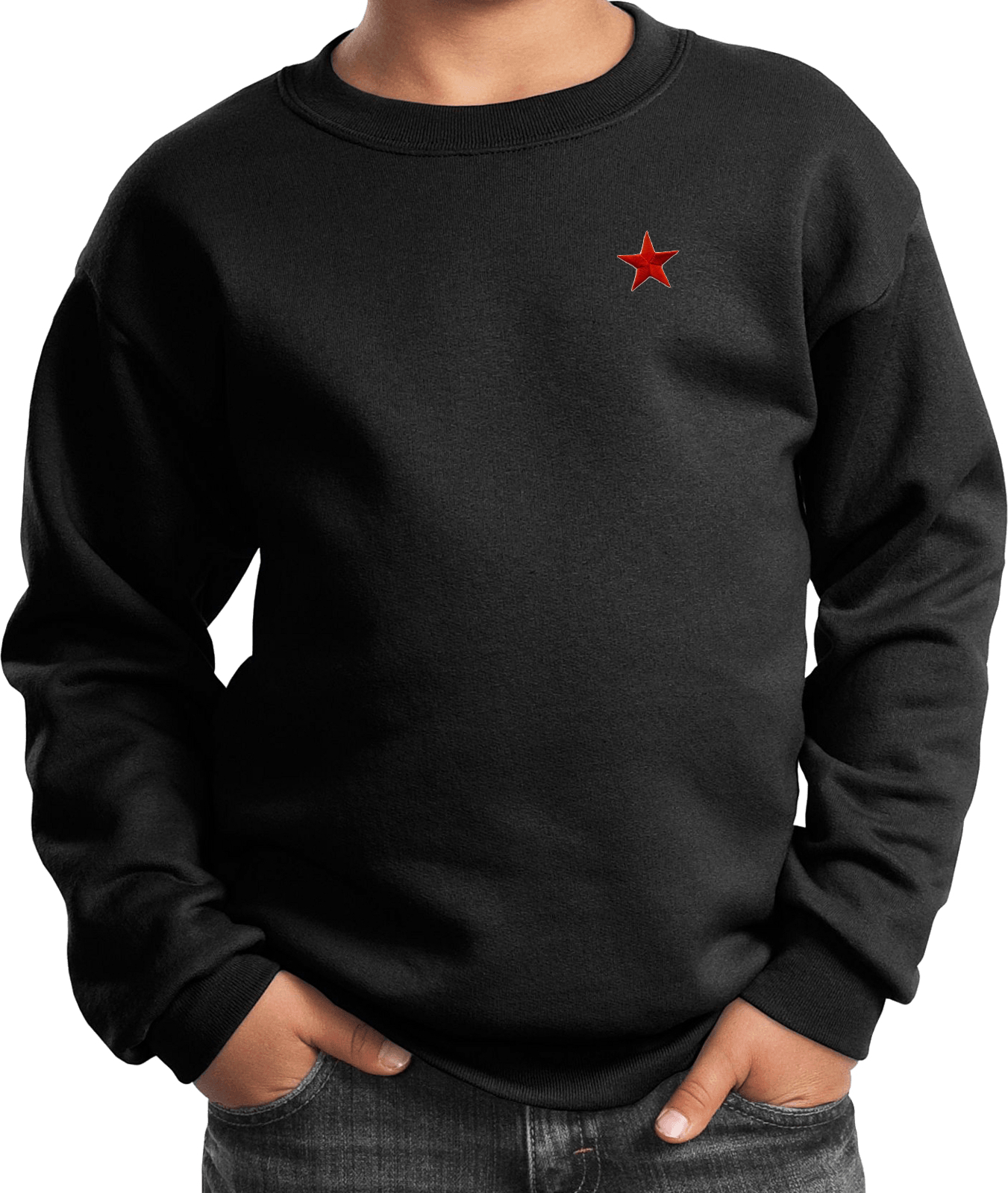 Buy Cool Shirts Red Star Patch Pocket Print Youth Kids Sweatshirt - Picture 4 of 17