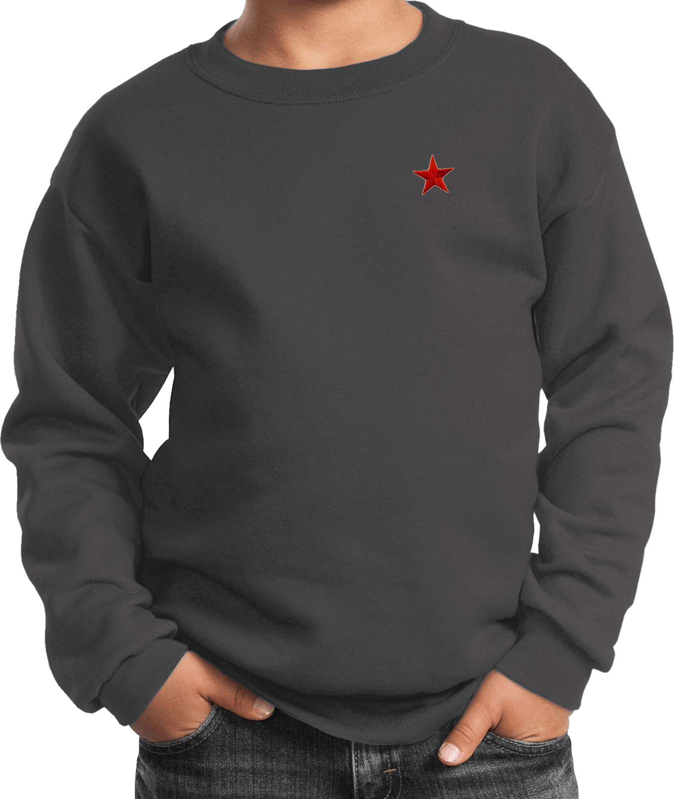 Buy Cool Shirts Red Star Patch Pocket Print Youth Kids Sweatshirt - Picture 6 of 17