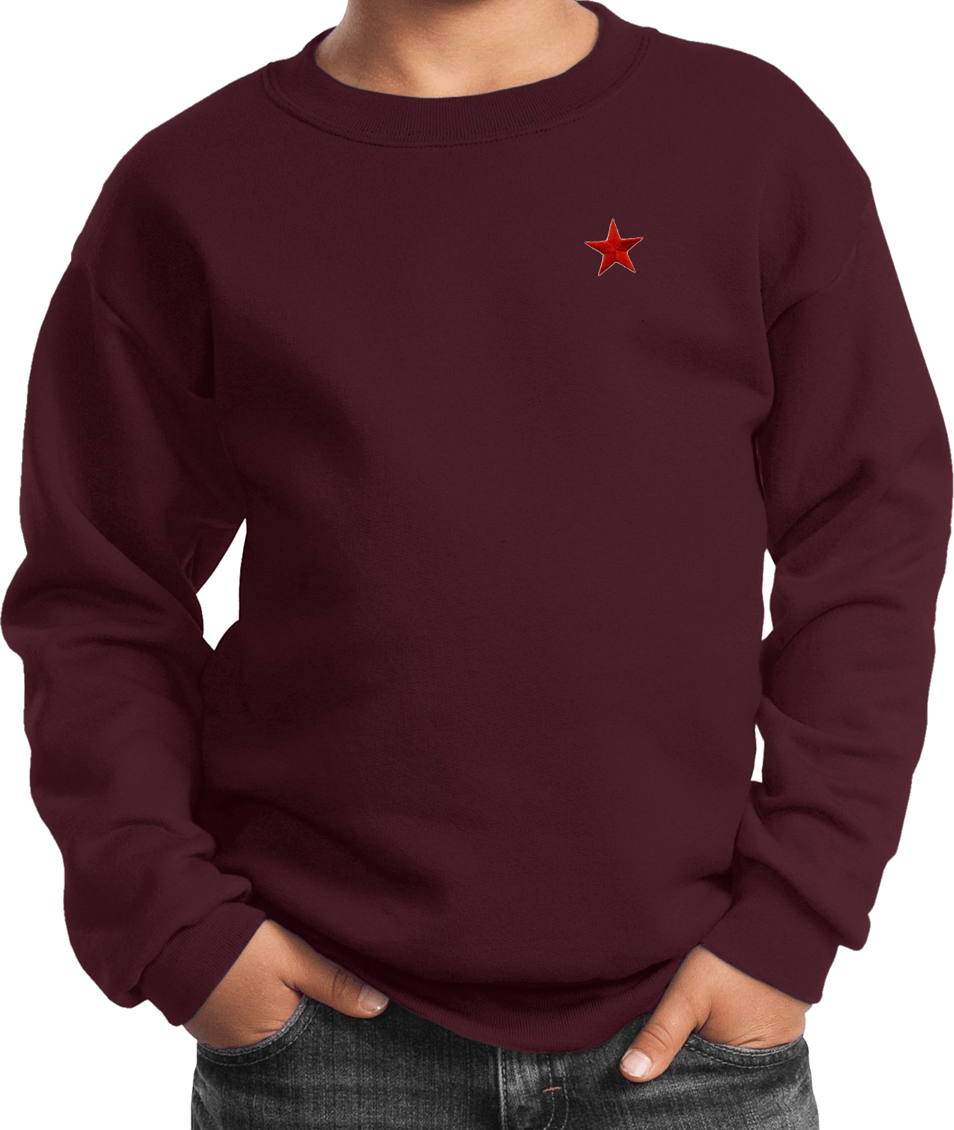 Buy Cool Shirts Red Star Patch Pocket Print Youth Kids Sweatshirt - Picture 9 of 17