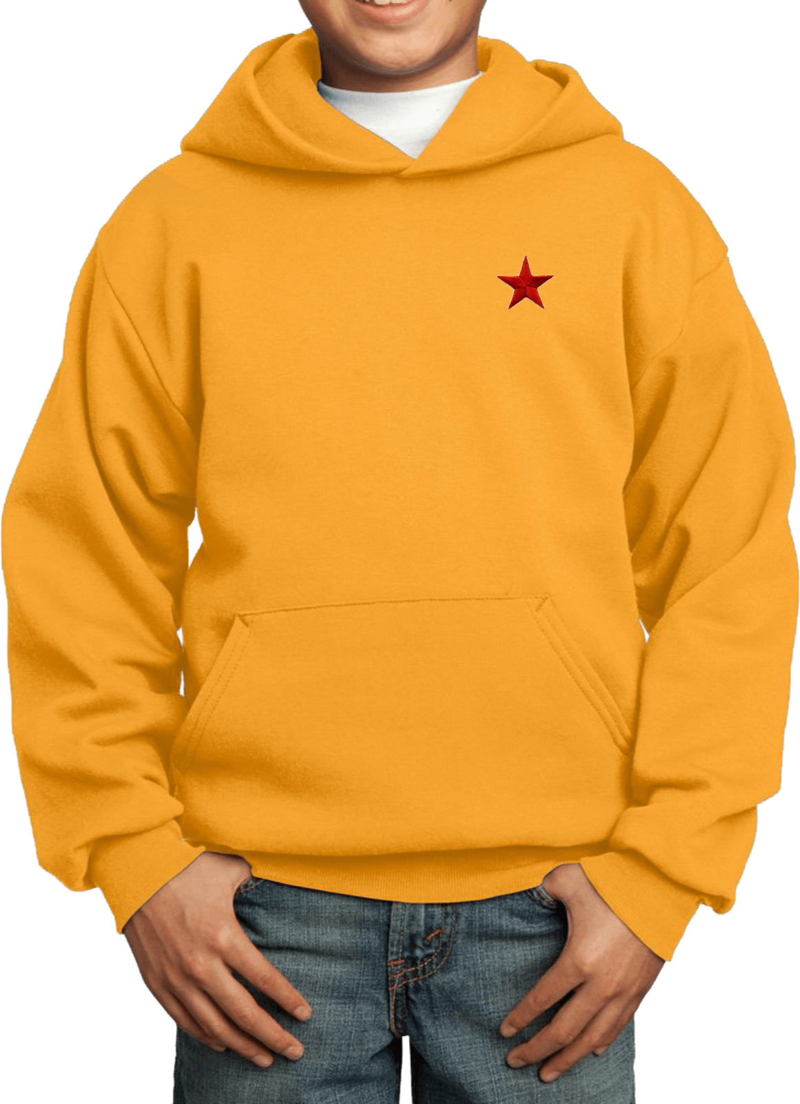 Buy Cool Shirts Red Star Patch Pocket Print Youth Kids Hoodie - Picture 8 of 19