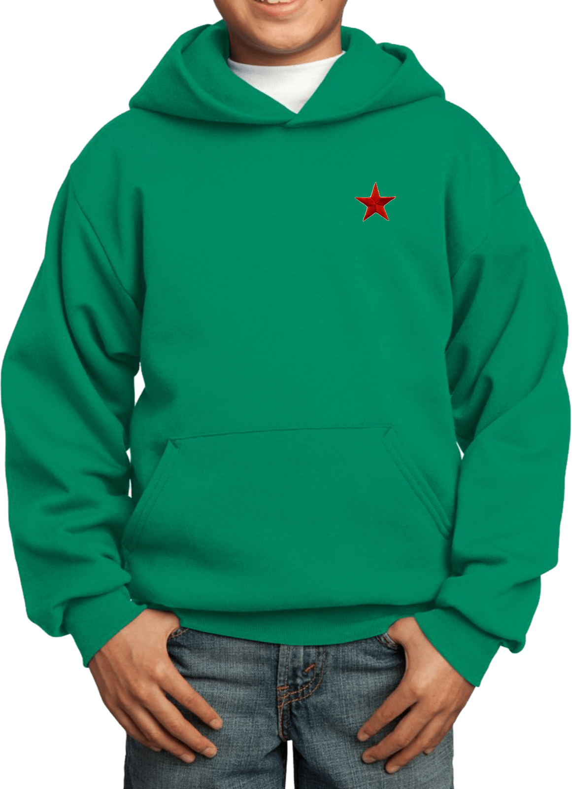 Buy Cool Shirts Red Star Patch Pocket Print Youth Kids Hoodie - Picture 9 of 19