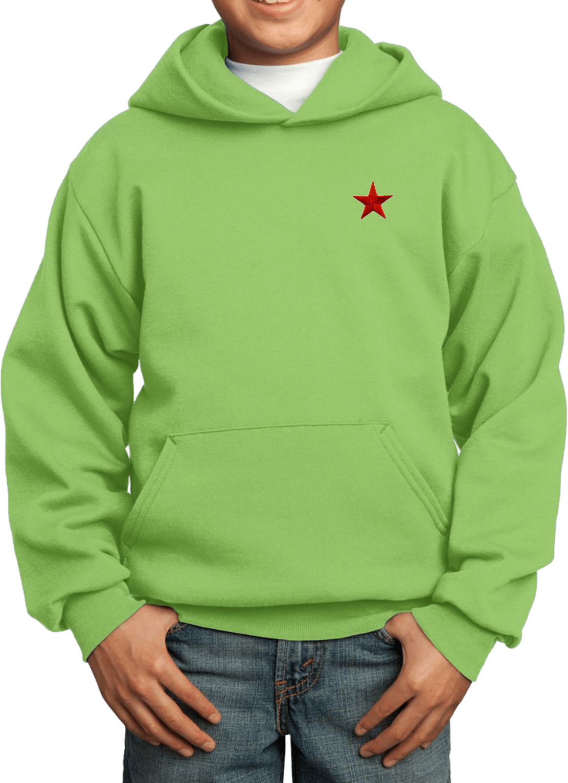 Buy Cool Shirts Red Star Patch Pocket Print Youth Kids Hoodie - Picture 10 of 19