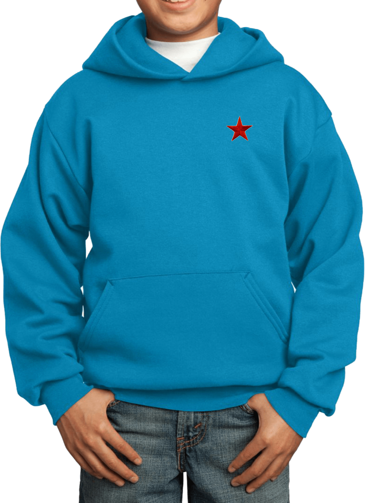 Buy Cool Shirts Red Star Patch Pocket Print Youth Kids Hoodie - Picture 13 of 19