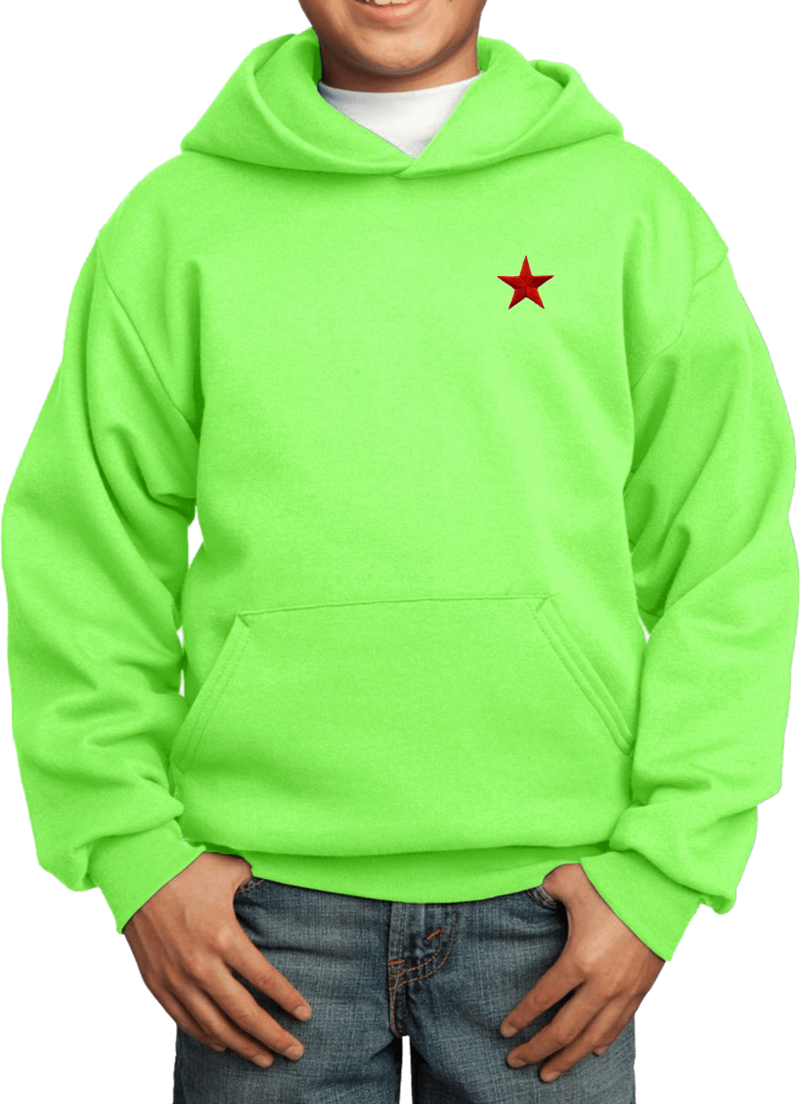 Buy Cool Shirts Red Star Patch Pocket Print Youth Kids Hoodie - Picture 14 of 19