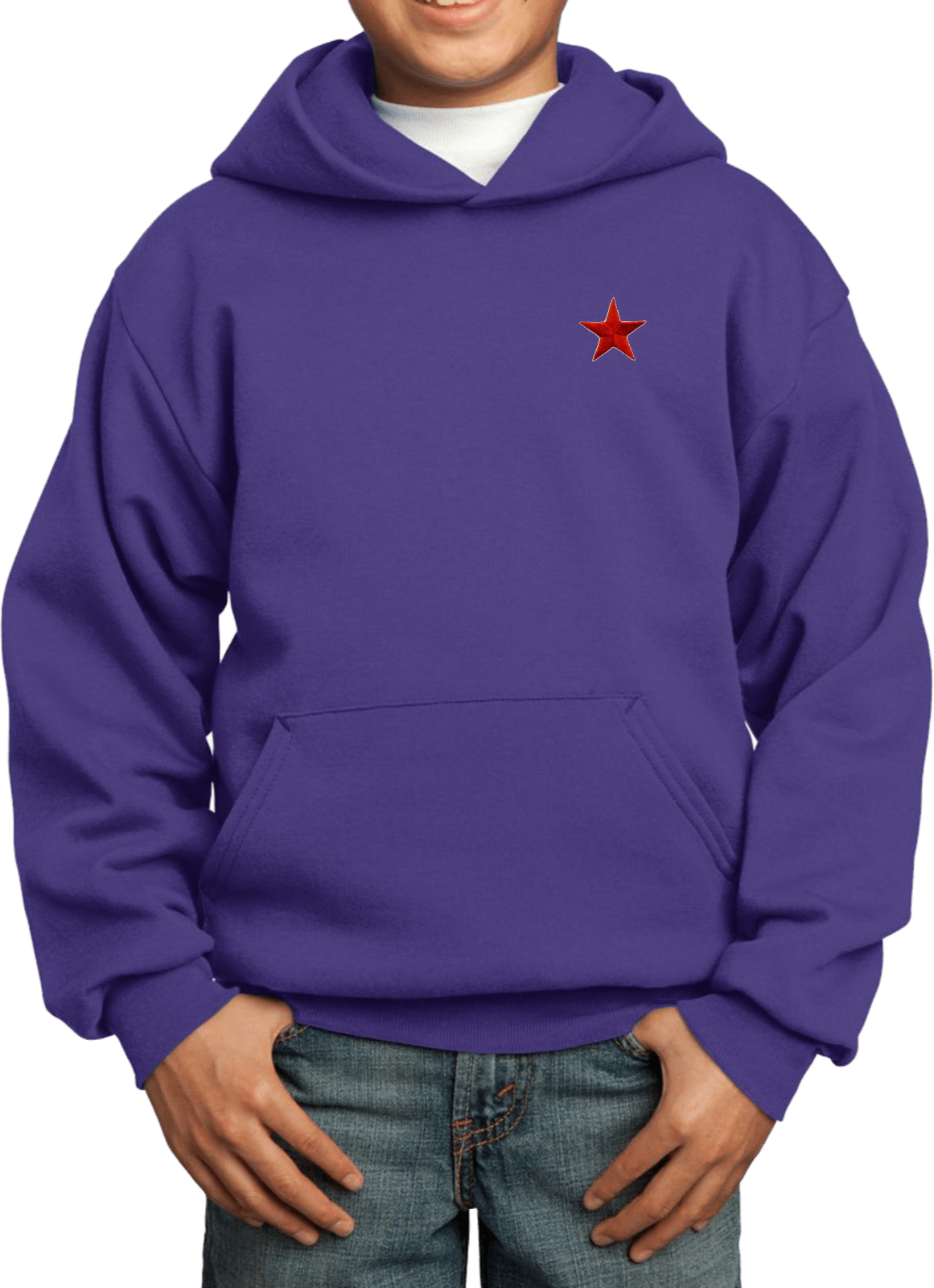 Buy Cool Shirts Red Star Patch Pocket Print Youth Kids Hoodie - Picture 17 of 19