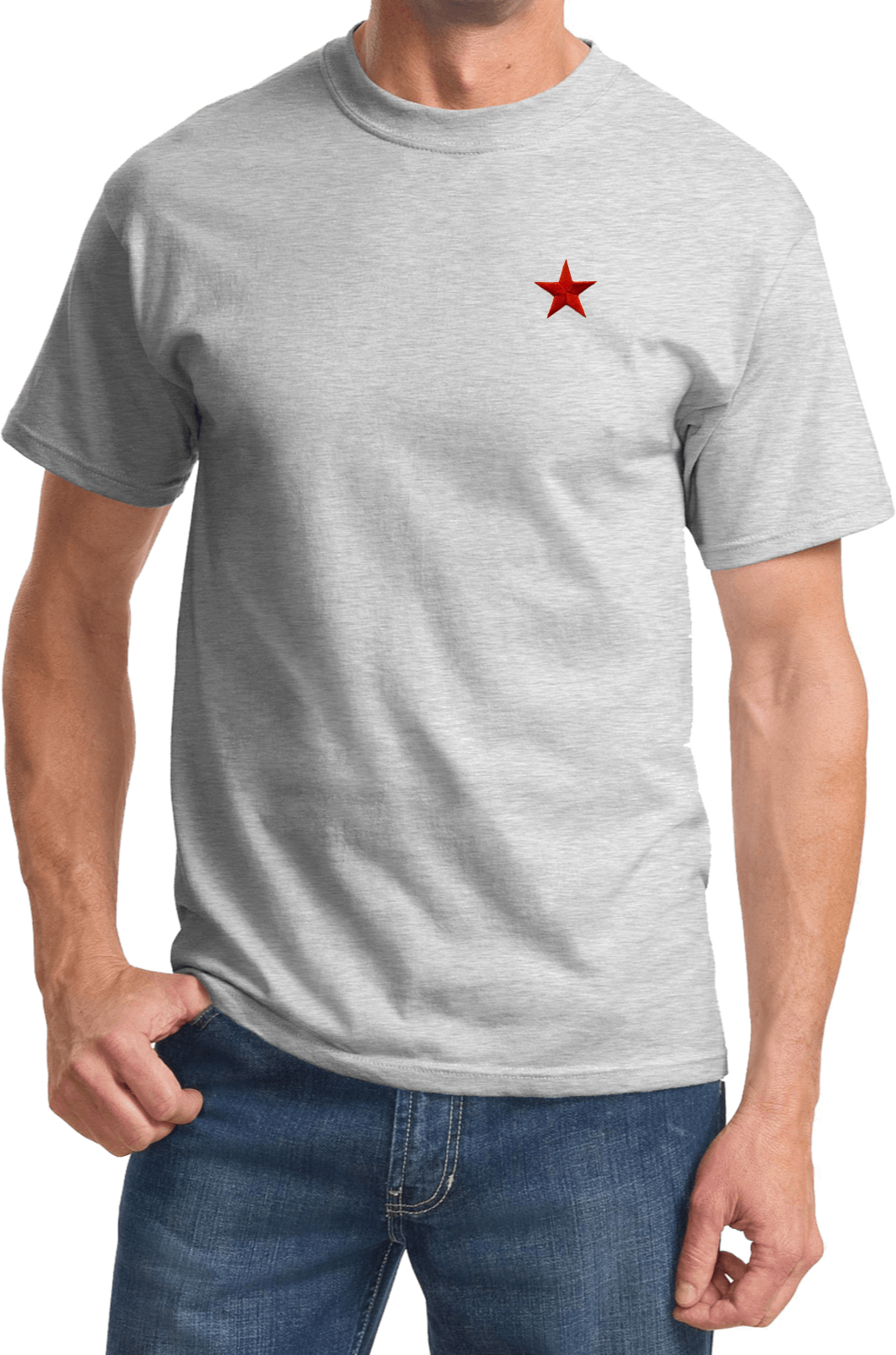 Buy Cool Shirts Red Star Patch Pocket Print Shirt