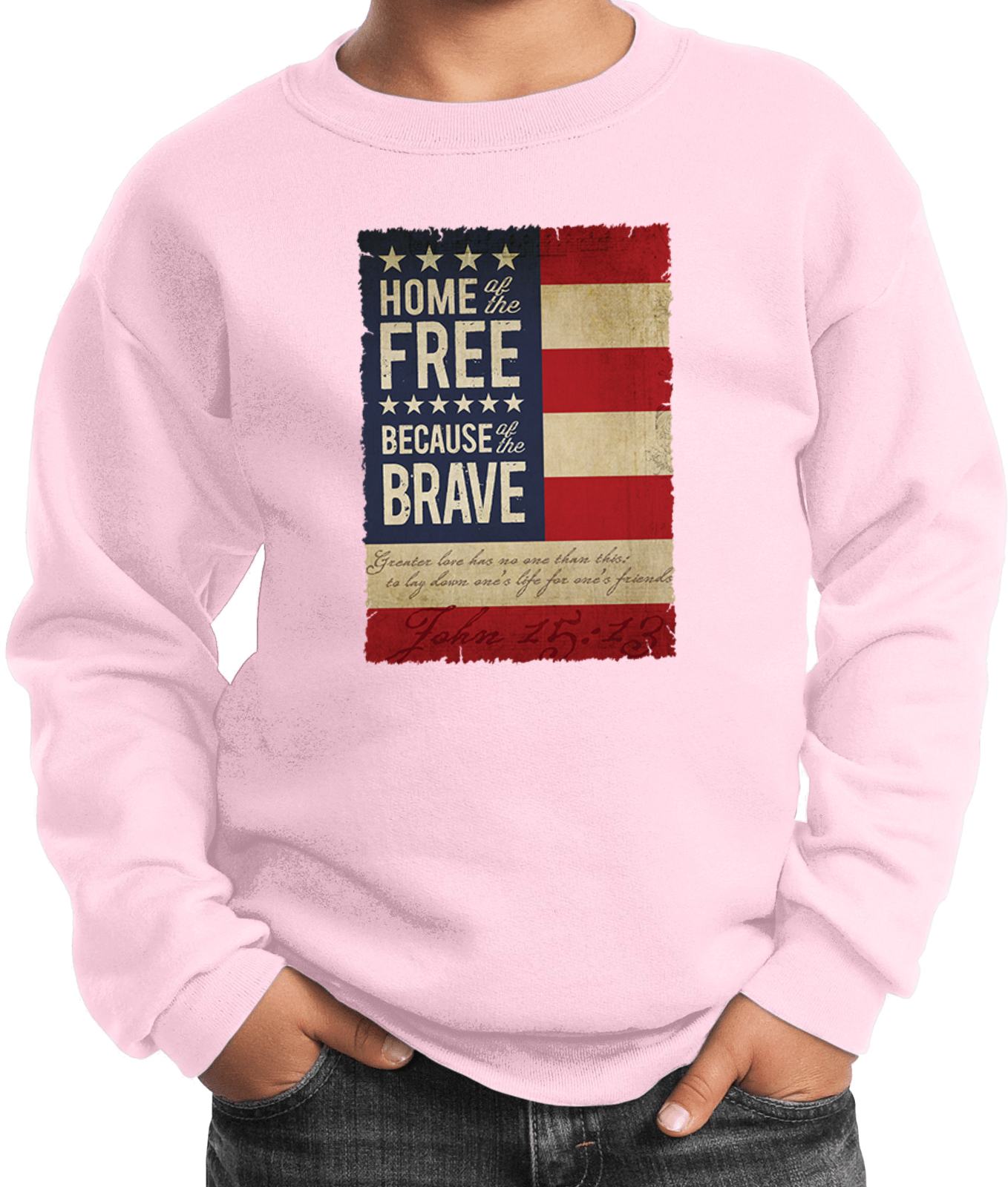 Buy Cool Shirts Kids USA Sweatshirt Home of the Brave Youth Sweat Shirt - Picture 9 of 11