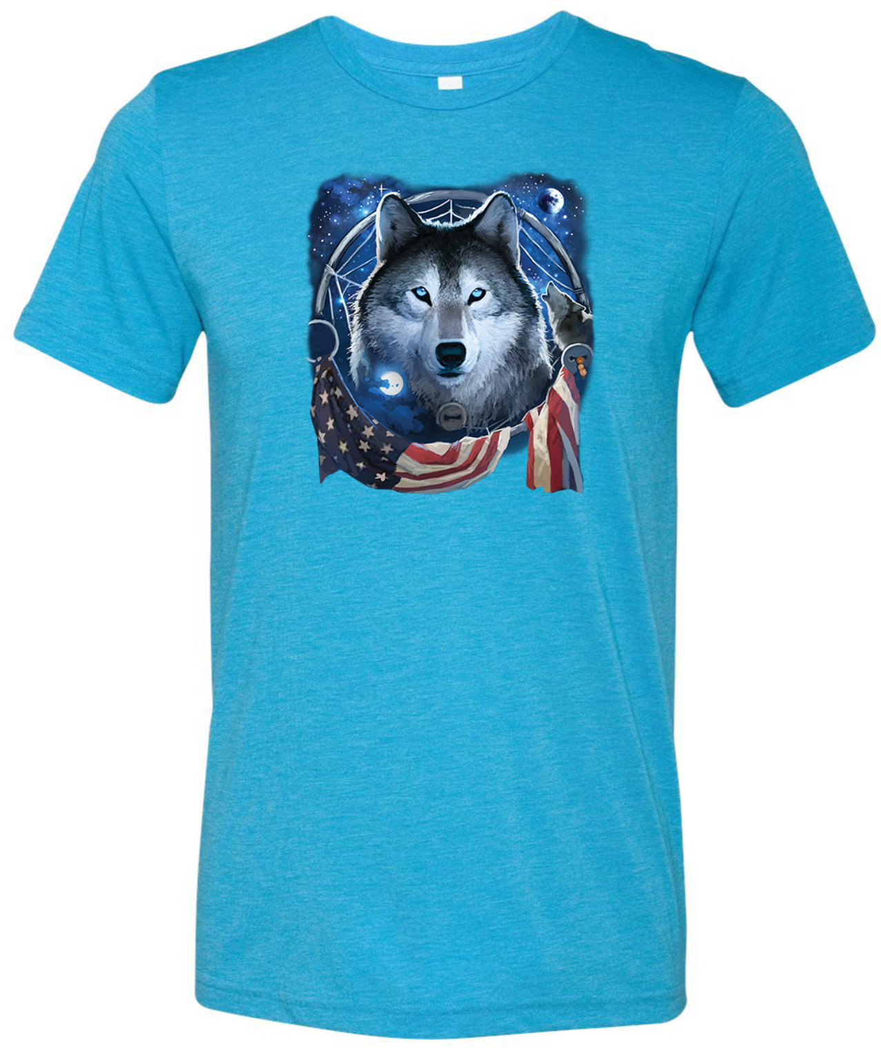 Buy Cool Shirts USA Wolf Dream Flag Tri Blend Shirt