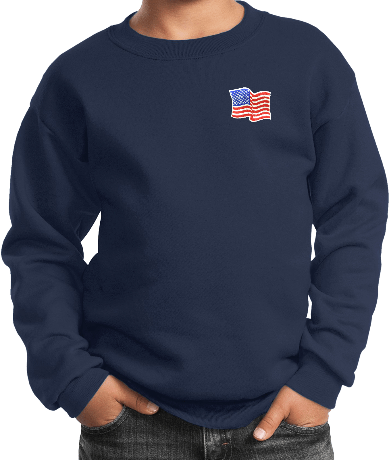 Buy Cool Shirts Kids Waving USA Flag Sweatshirt Patch Pocket Print - Picture 10 of 18