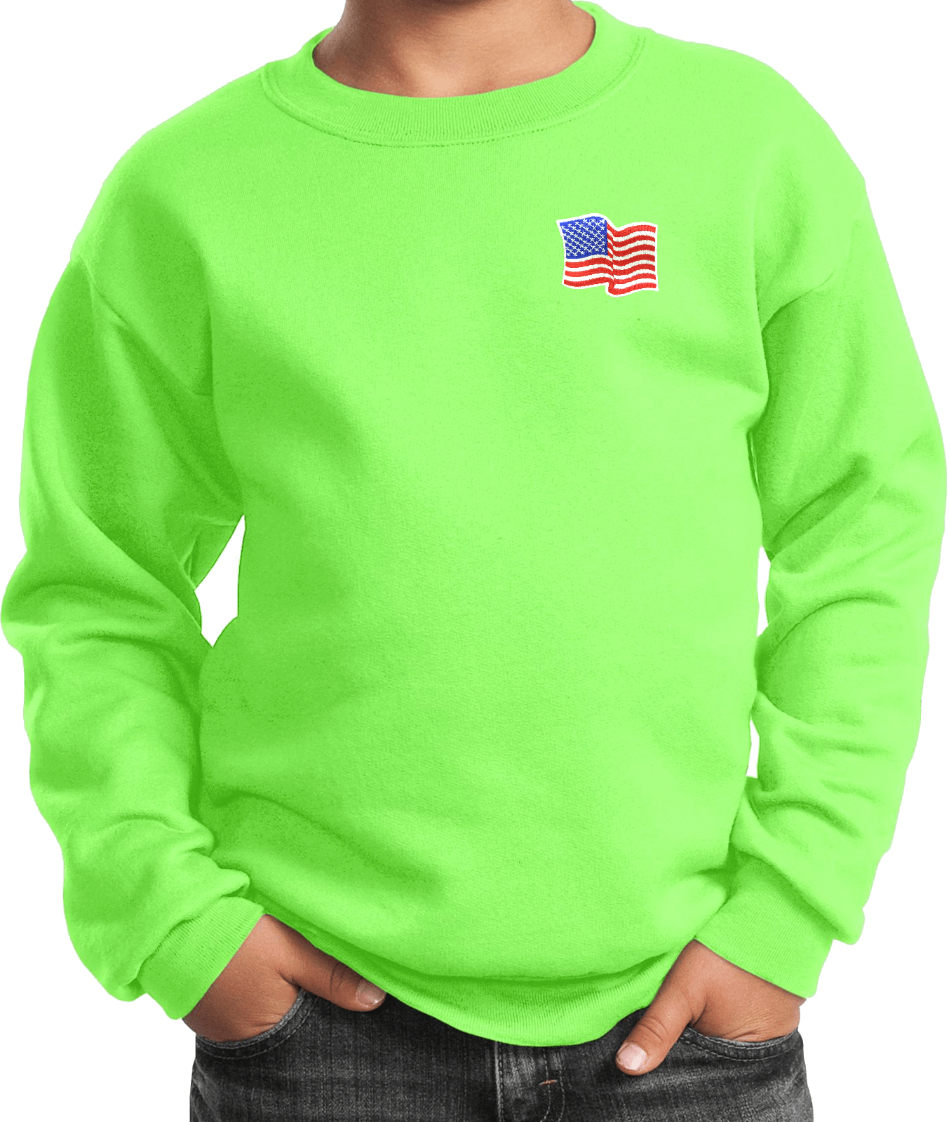 Buy Cool Shirts Kids Waving USA Flag Sweatshirt Patch Pocket Print - Picture 12 of 18