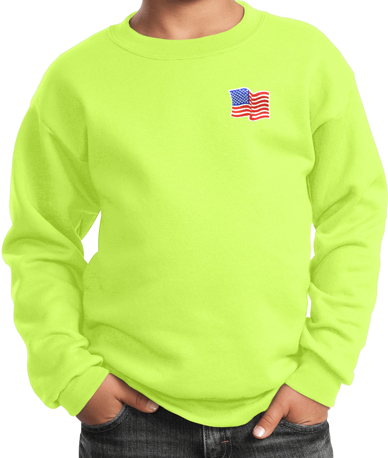 Buy Cool Shirts Kids Waving USA Flag Sweatshirt Patch Pocket Print - Picture 13 of 18