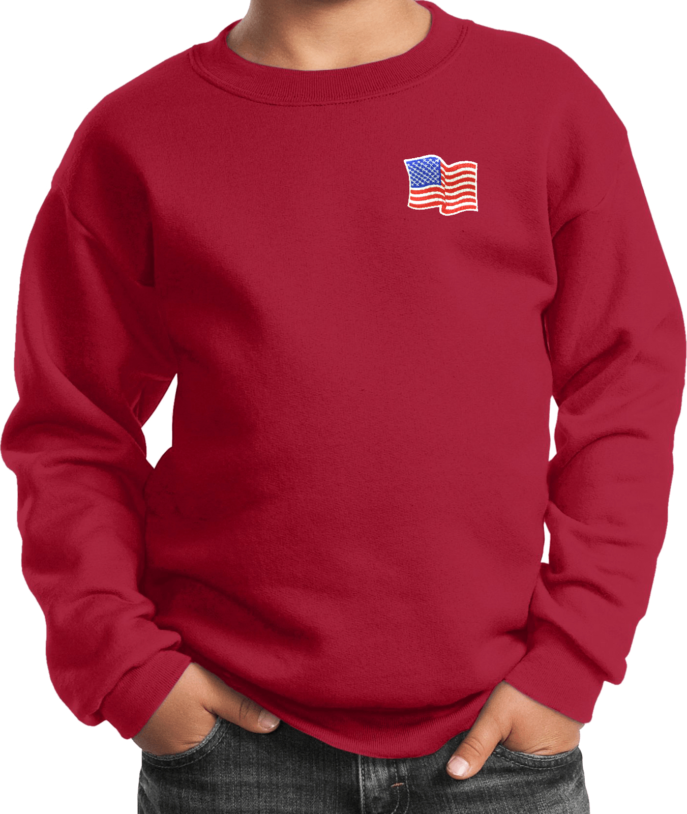 Buy Cool Shirts Kids Waving USA Flag Sweatshirt Patch Pocket Print - Picture 16 of 18