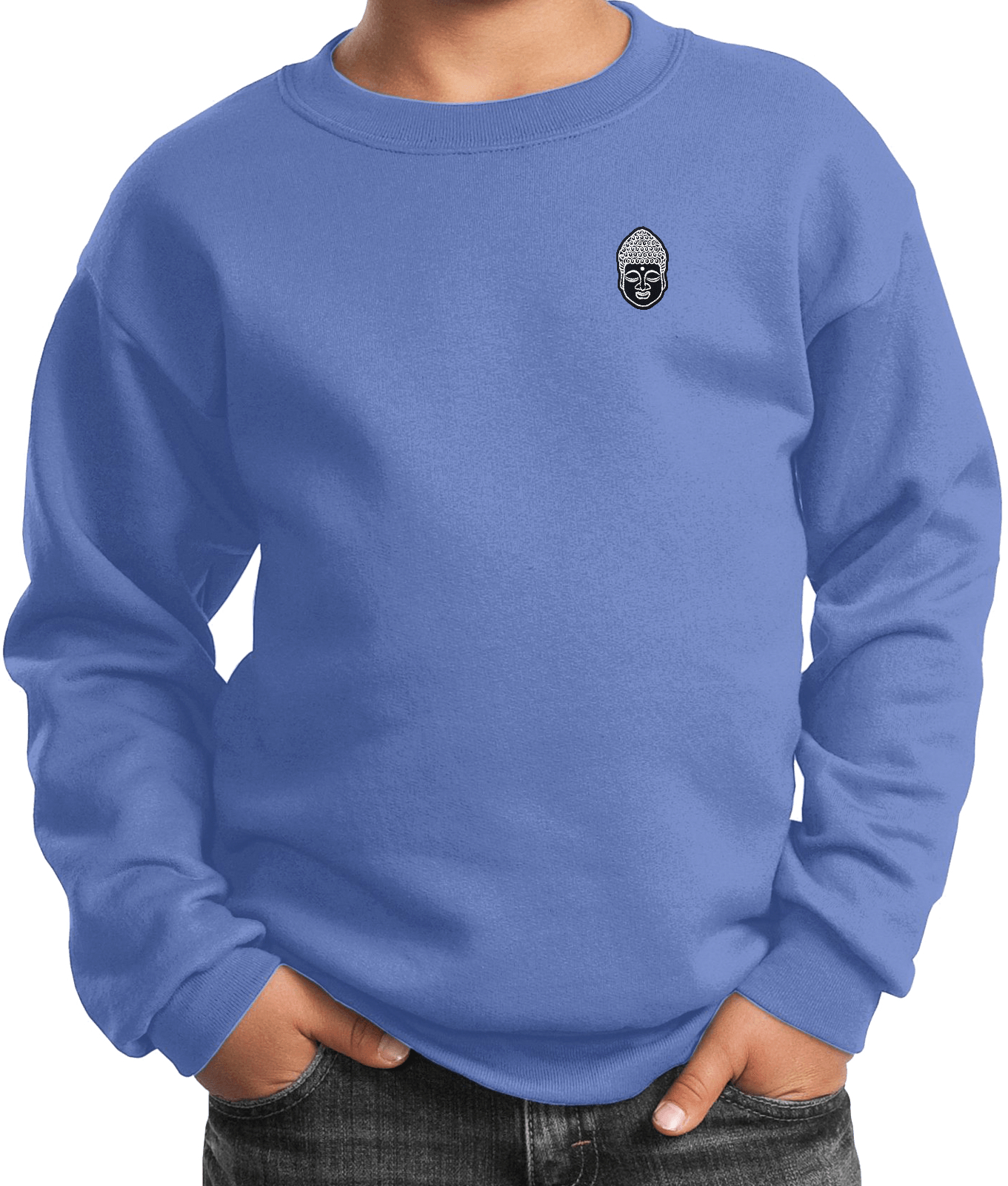 Buy Cool Shirts Yoga Buddha Head Patch Pocket Print Youth Kids Sweatshirt - Picture 5 of 22
