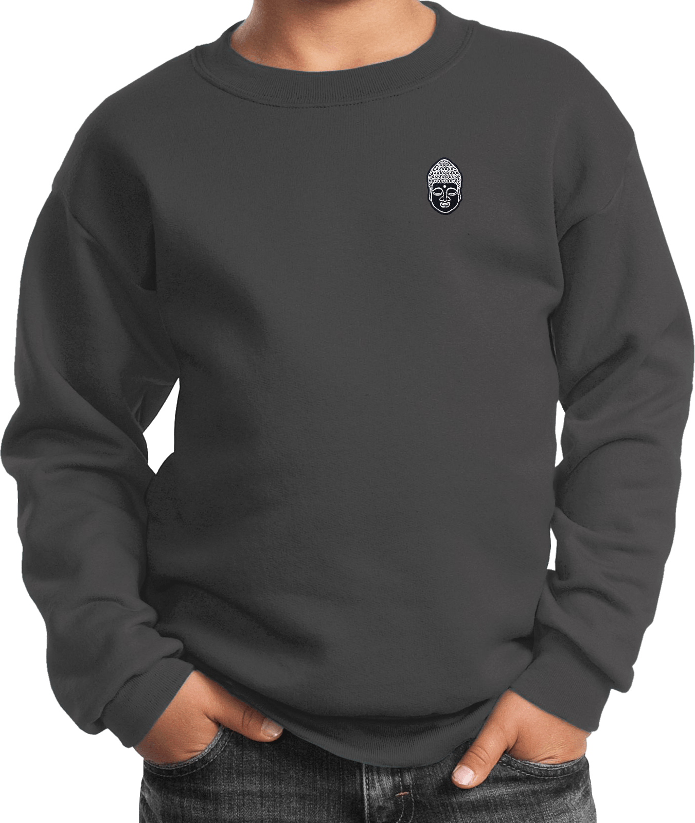 Buy Cool Shirts Yoga Buddha Head Patch Pocket Print Youth Kids Sweatshirt - Picture 6 of 22
