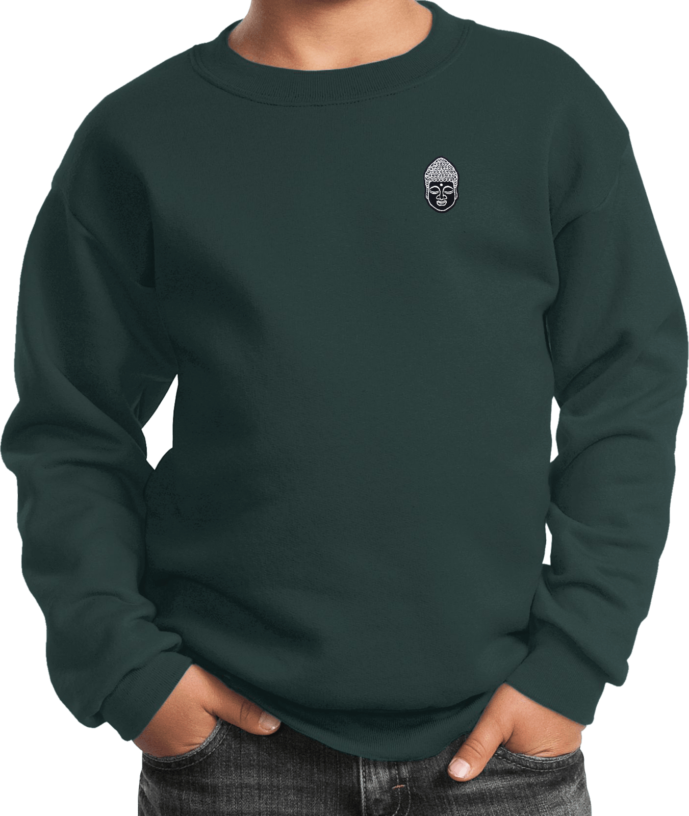 Buy Cool Shirts Yoga Buddha Head Patch Pocket Print Youth Kids Sweatshirt - Picture 7 of 22