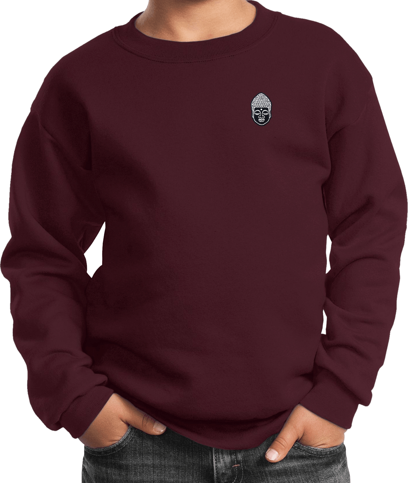 Buy Cool Shirts Yoga Buddha Head Patch Pocket Print Youth Kids Sweatshirt - Picture 9 of 22