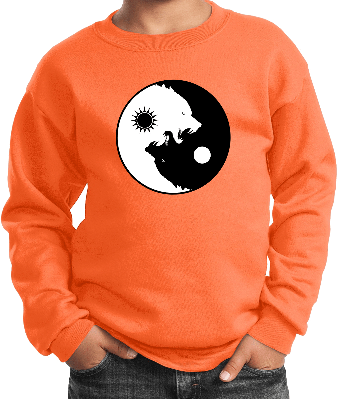 Buy Cool Shirts Yin Yang Wolves Yoga Youth Kids Sweatshirt - Picture 13 of 22