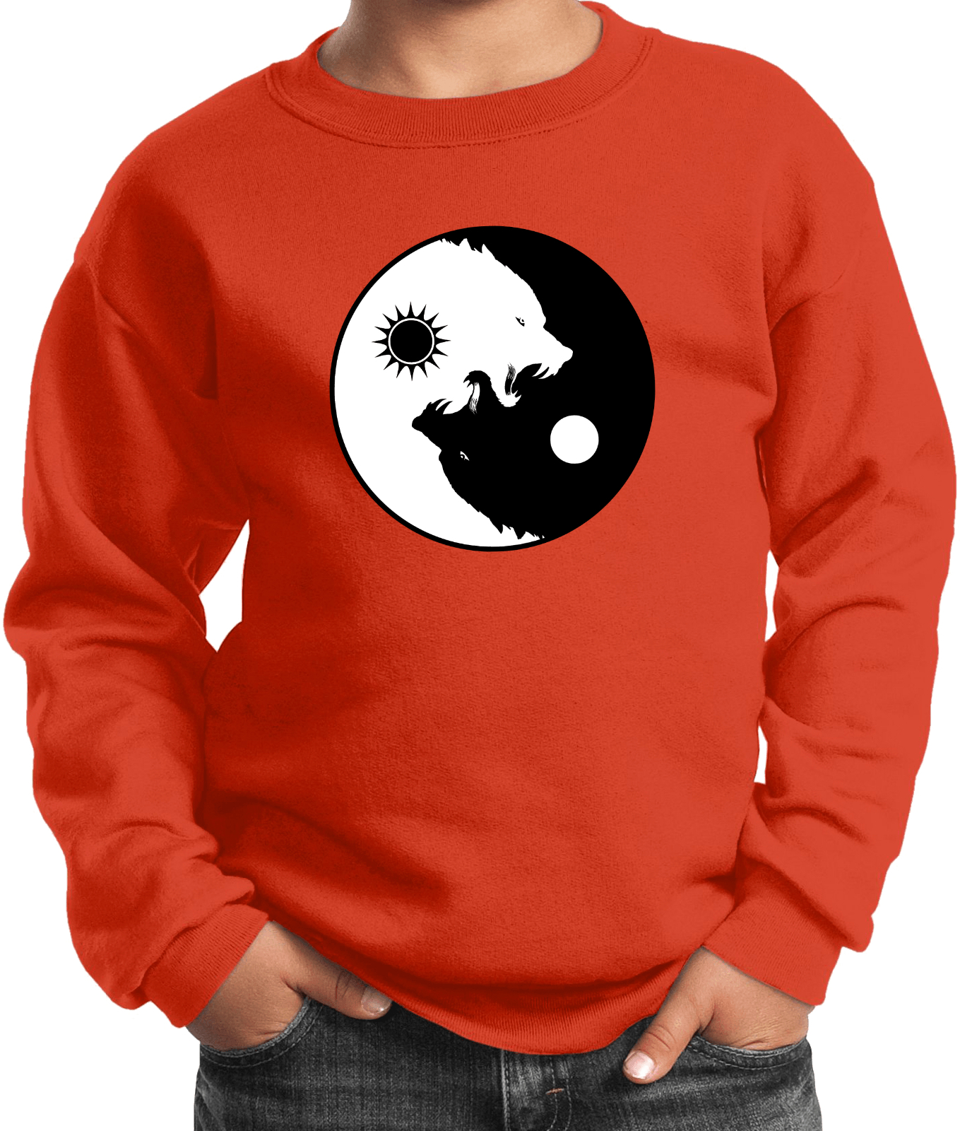 Buy Cool Shirts Yin Yang Wolves Yoga Youth Kids Sweatshirt - Picture 16 of 22