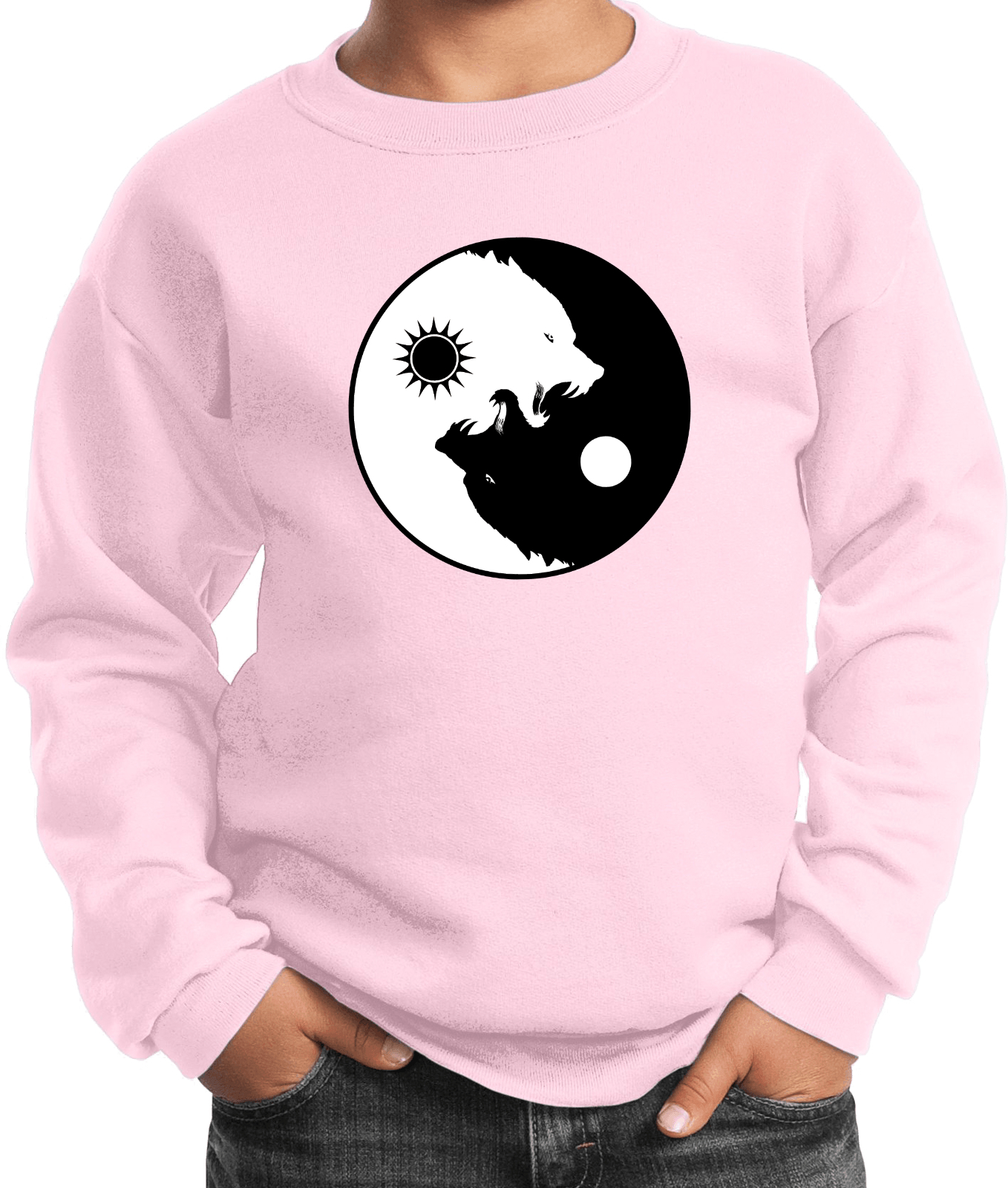 Buy Cool Shirts Yin Yang Wolves Yoga Youth Kids Sweatshirt - Picture 17 of 22