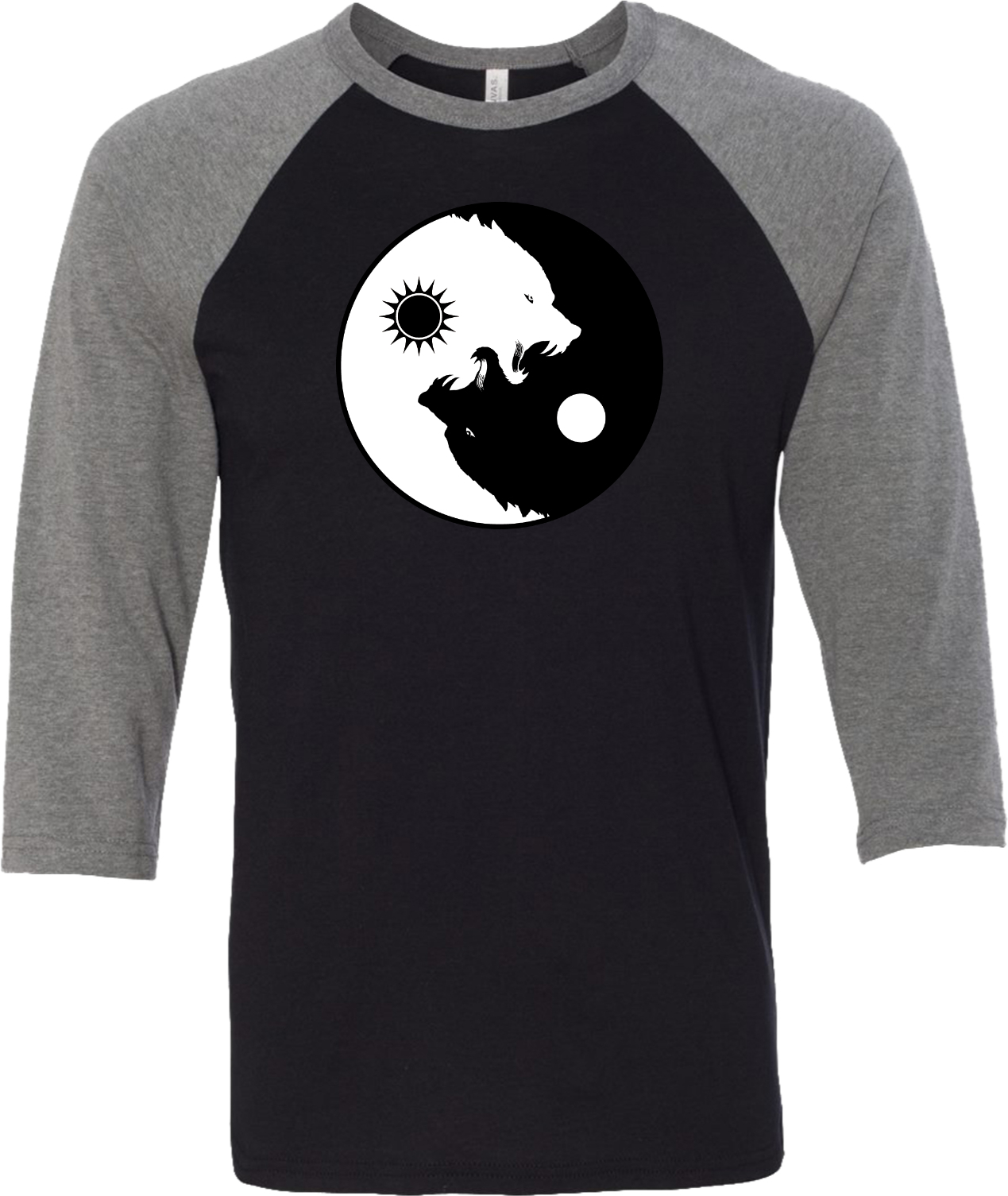 Buy Cool Shirts Yin Yang Wolves Yoga Raglan Shirt