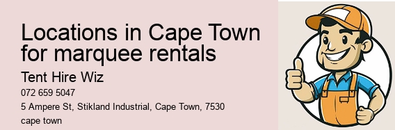 Locations in Cape Town for marquee rentals