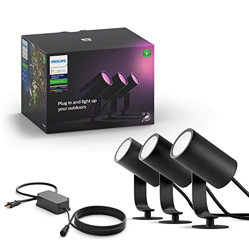 Foco inteligente para exteriores Philips Hue White & Color Ambiance Kit base 3