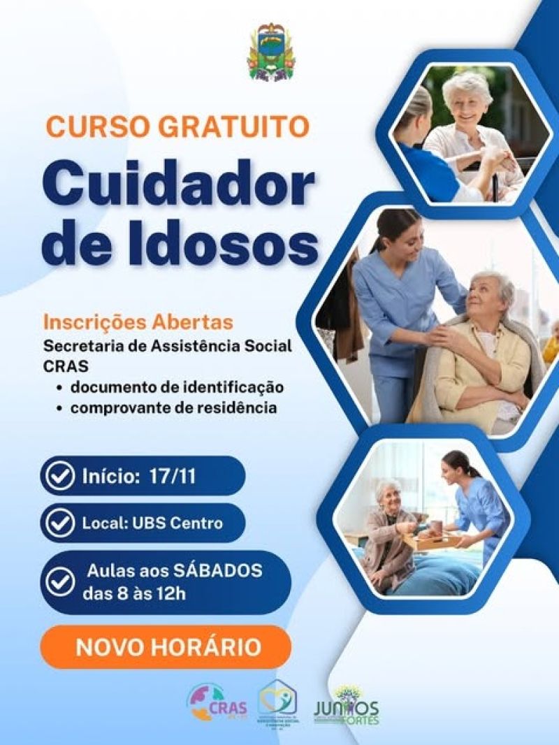 Foto de capa da notícia: Curso Gratuito de Cuidador de Idosos tem novo horário
