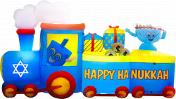 24\" Jumbo Blue & Red Inflatable Smiley Face Dreidel Hanukkah Decoration With Smiley Face 31105503