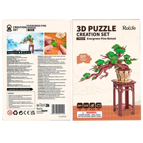 Rolife 3D Wooden Puzzle - Evergreen Pine Bonsai