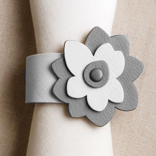 Waterdale Collection Leather Flower Napkin Wraps - Thumbnail 5