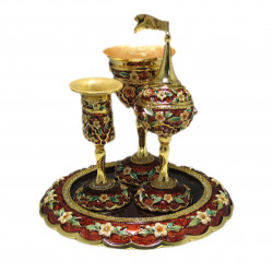 Ensemble Havdalah Juif Blanc Orné De Bijoux - Porte épice Et Plateau - Neuf