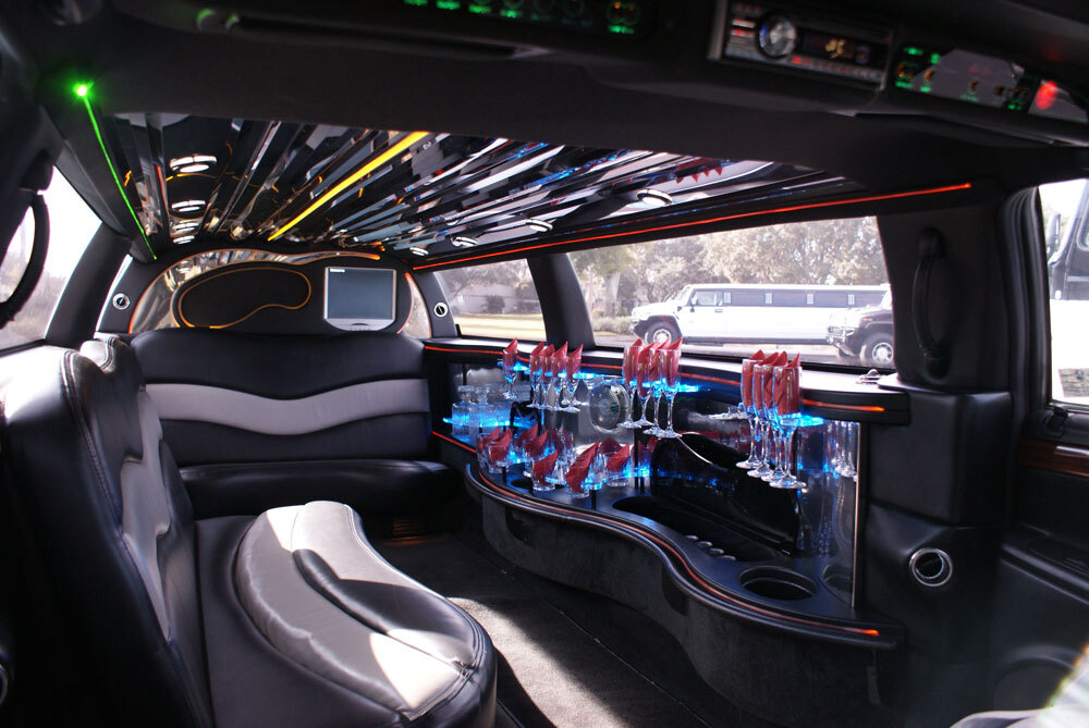 the interior of a bmw limousine