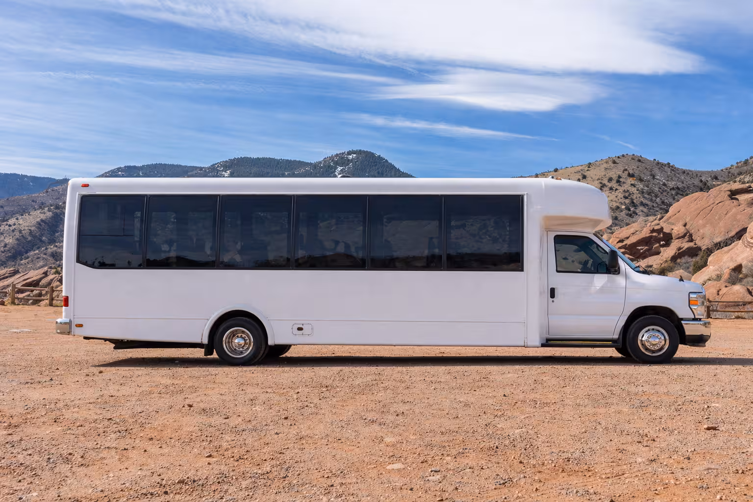 Exterior of a 28-33 Passenger Mini Bus in Denver