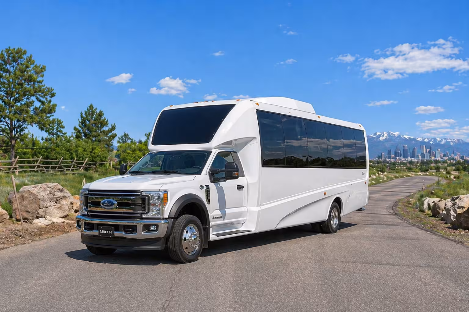 Exterior of a 18-25 Passenger Minibus Rental in Denver