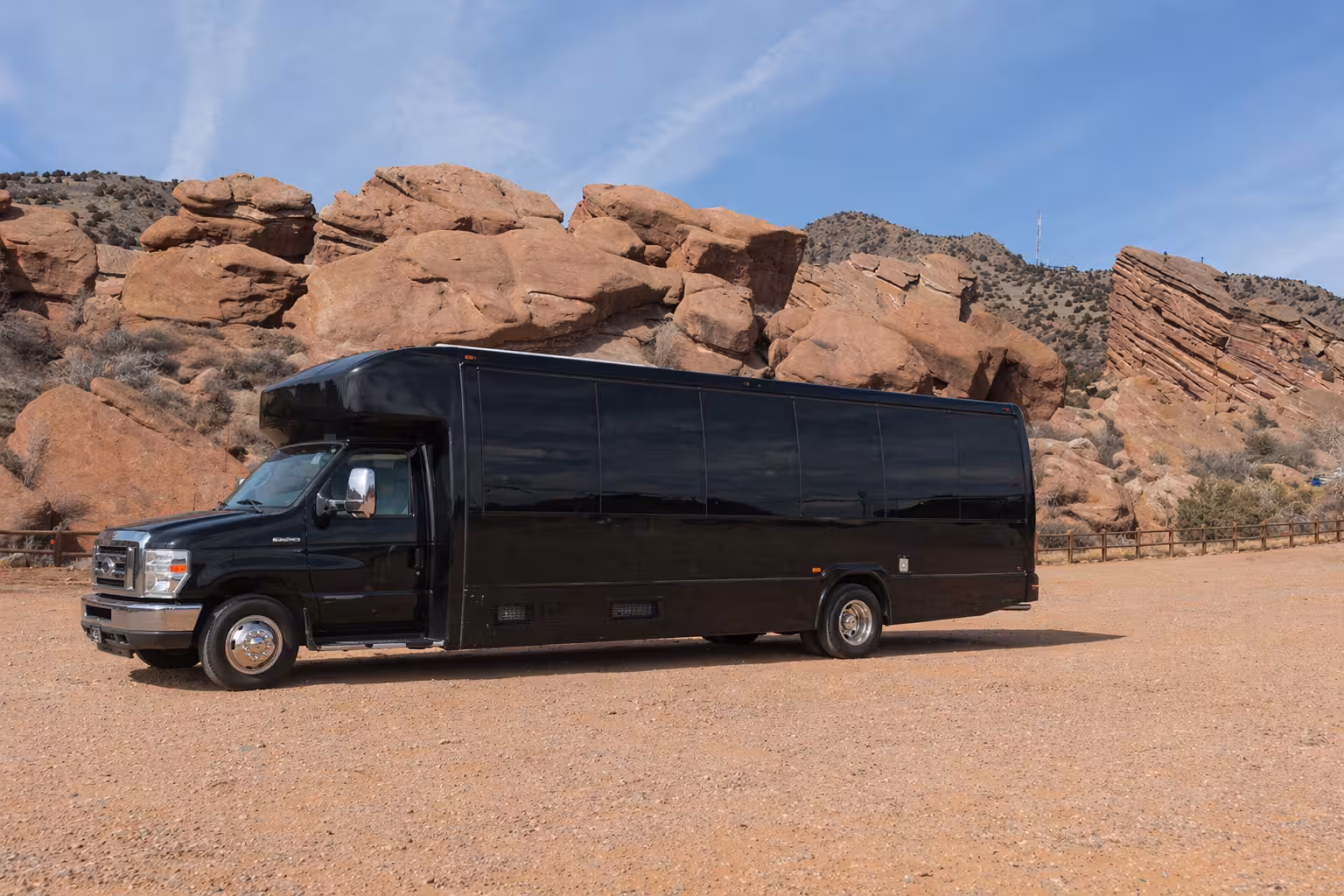 Exterior of a 28-33 Passenger Minibus in Denver