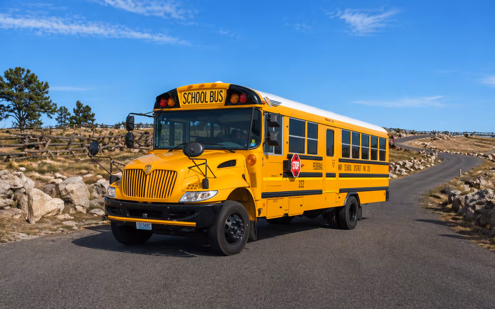 Exterior Of School Bus in Denver