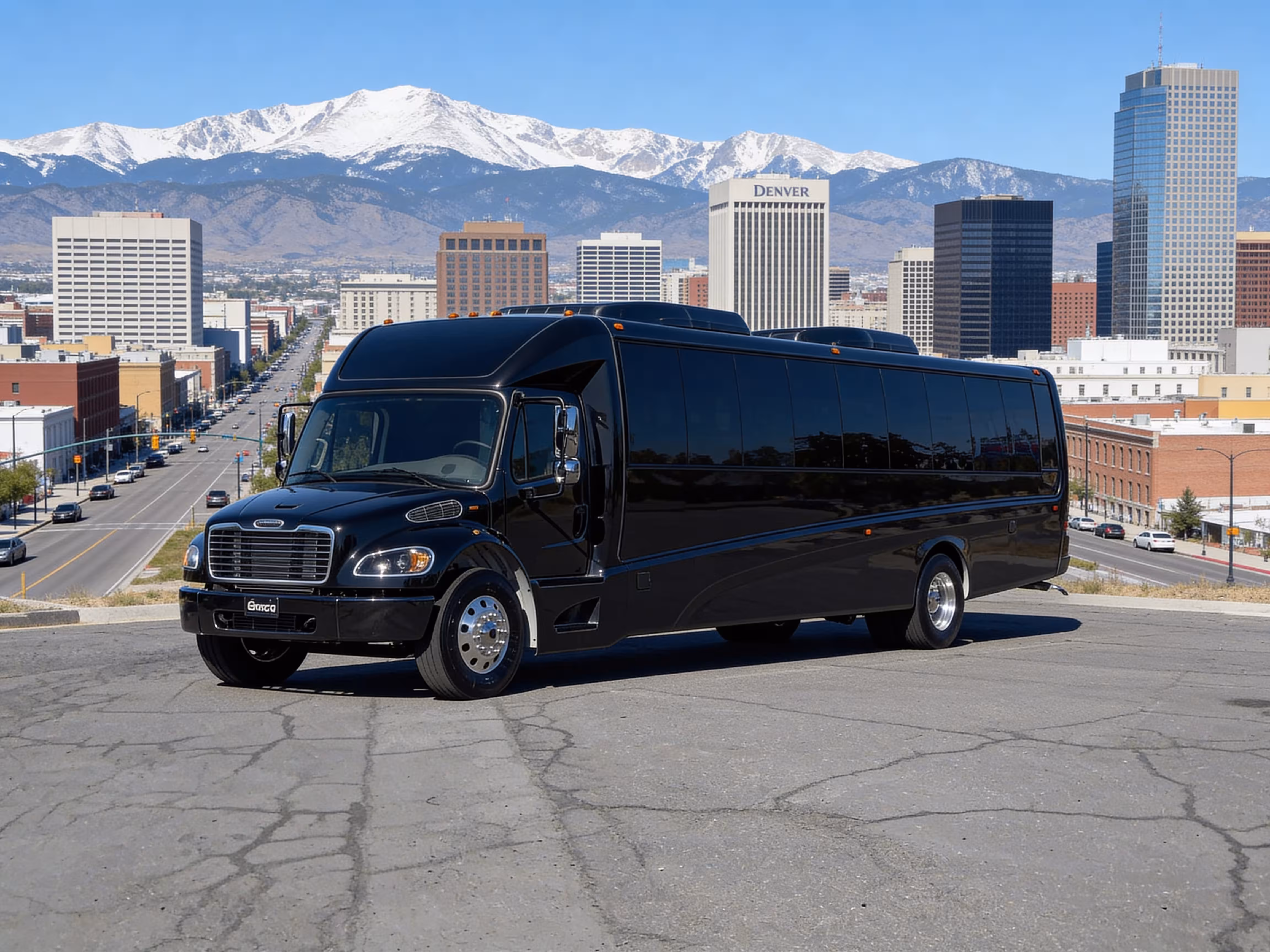 Charter bus in Denver