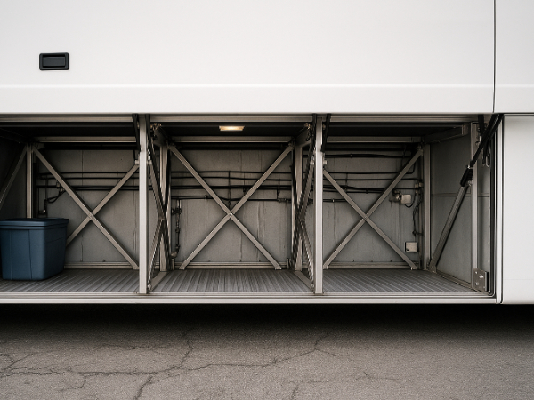 Oakland charter bus underbus luggage compartments