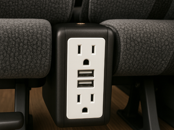 Oakland charter bus power outlets