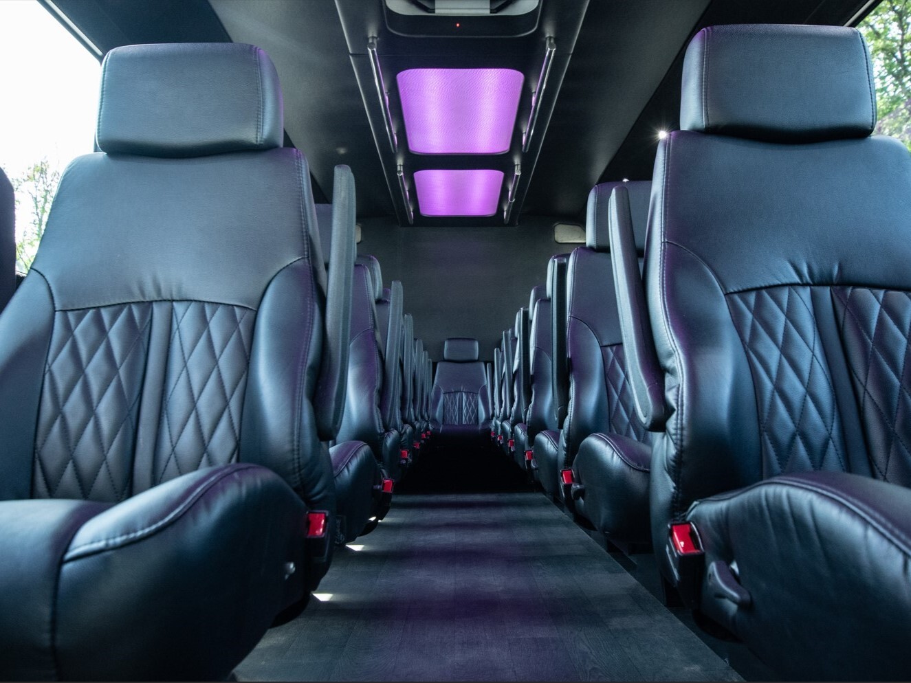 church bus rental interior