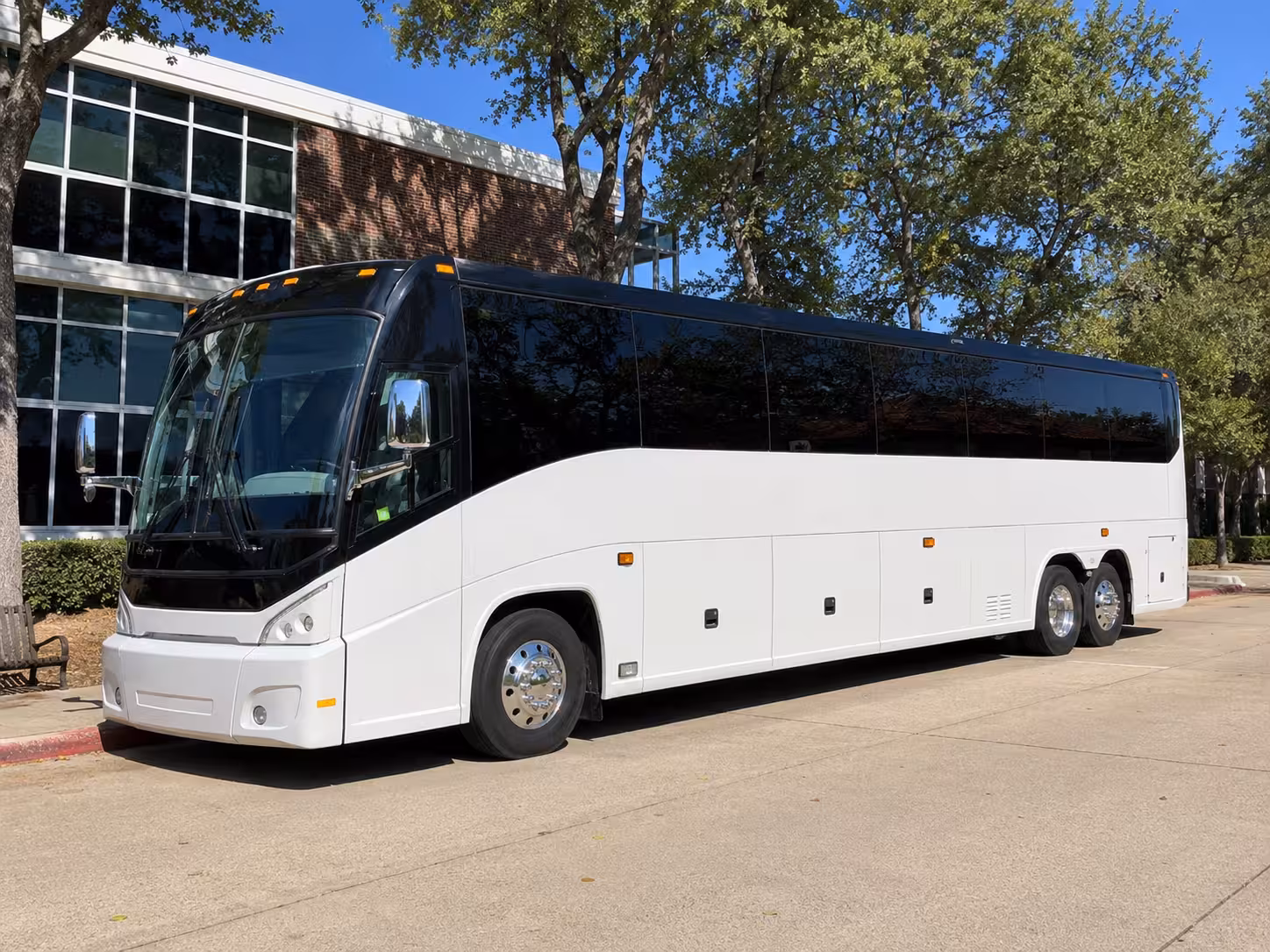 Exterior of a 55 Passenger Charter Bus in Bridgeport
