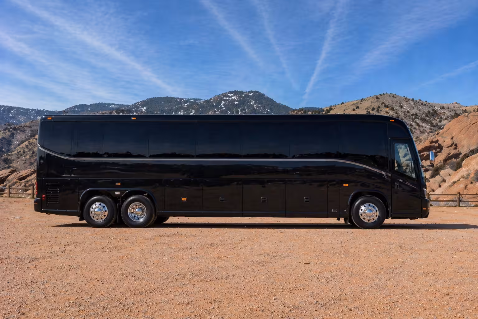Exterior of a 41-45 Passenger Mini Coach Rental in Broomfield