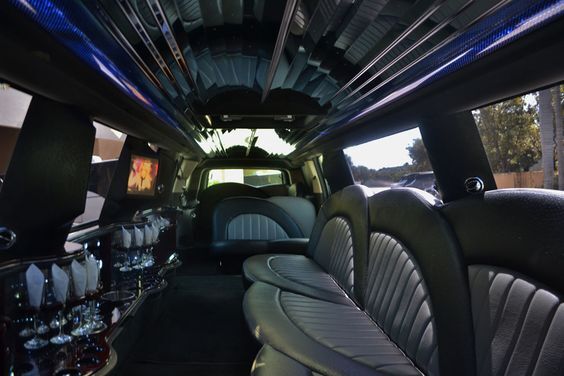 the interior of a dodge challenger limousine
