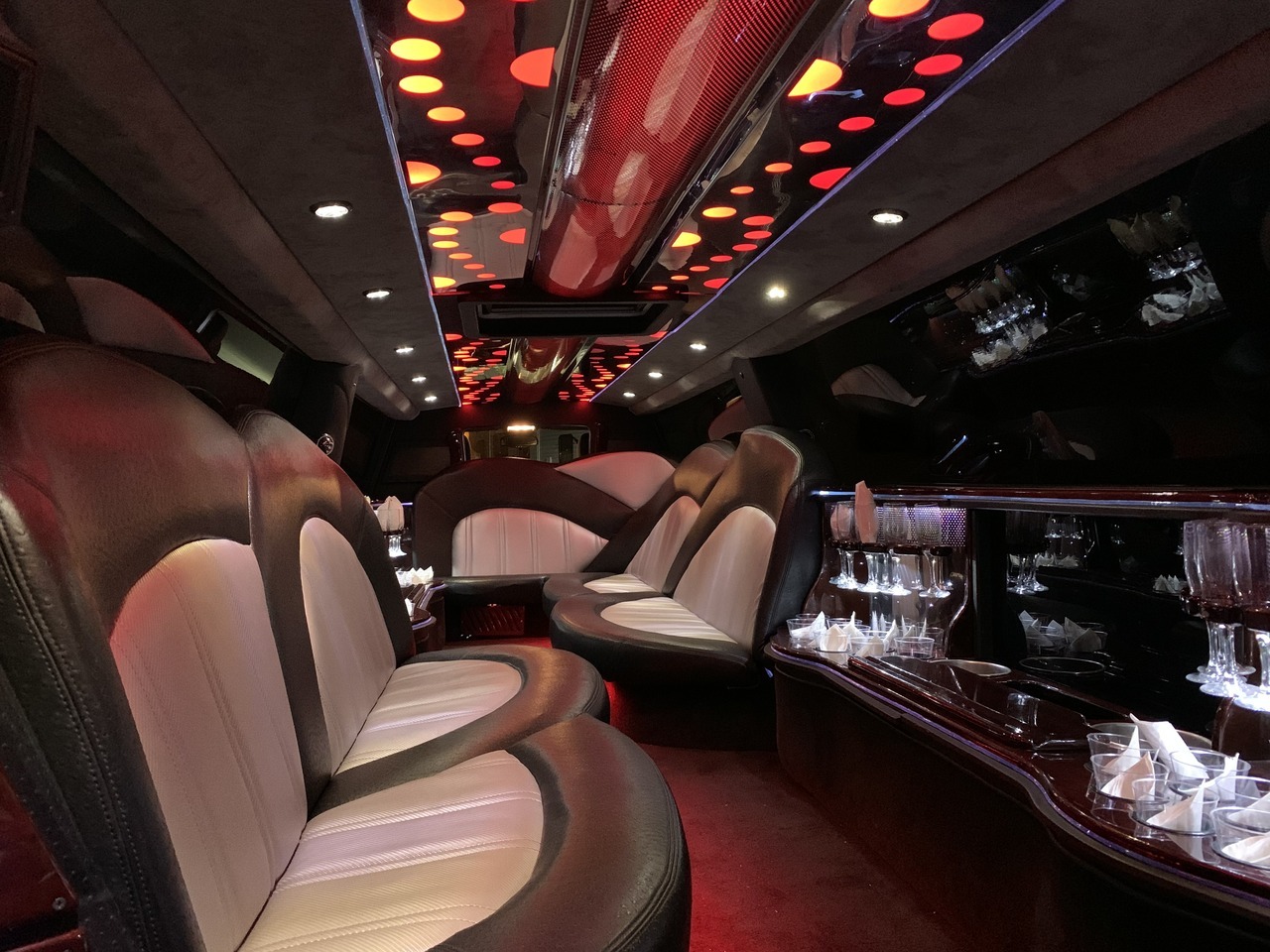 the interior of a excursion limousine