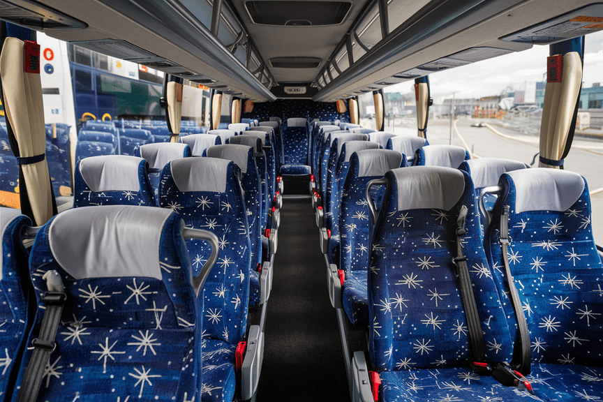 sports team bus rental interior