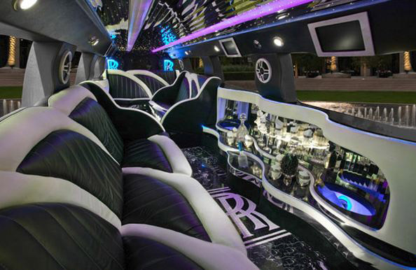 the interior of a rollroyce limousine