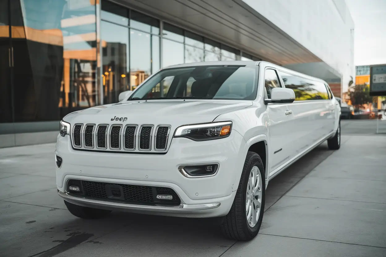 a white jeep limousine rental