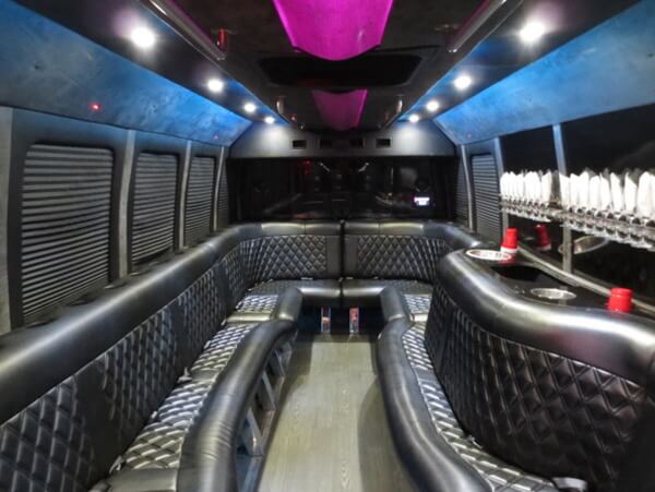 22 Passenger Party Bus Interior