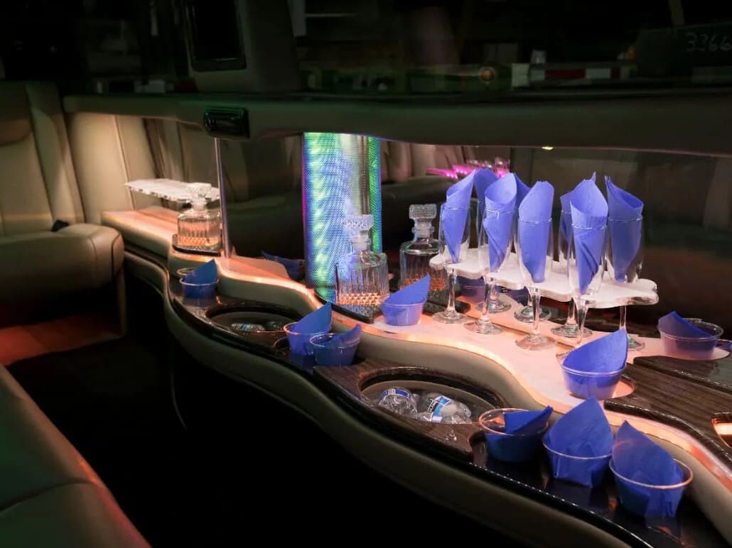Lincoln Stretch Limo Interior Atlanta